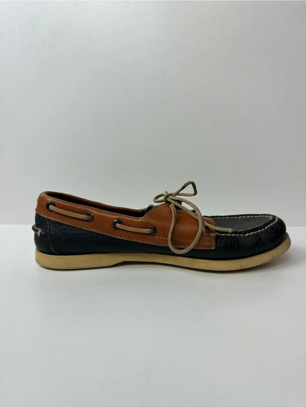 Dooney & Bourke Black and Brown Leather Men’s Boat Shoes